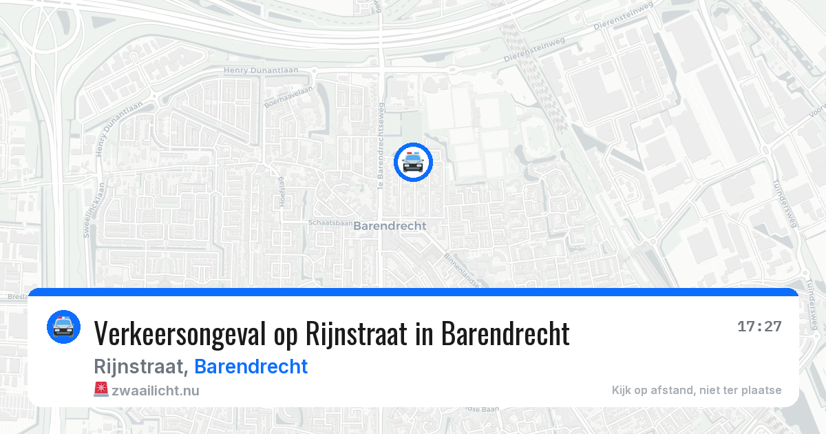 Verkeersongeval op Rijnstraat in Barendrecht — 22 jul 2026