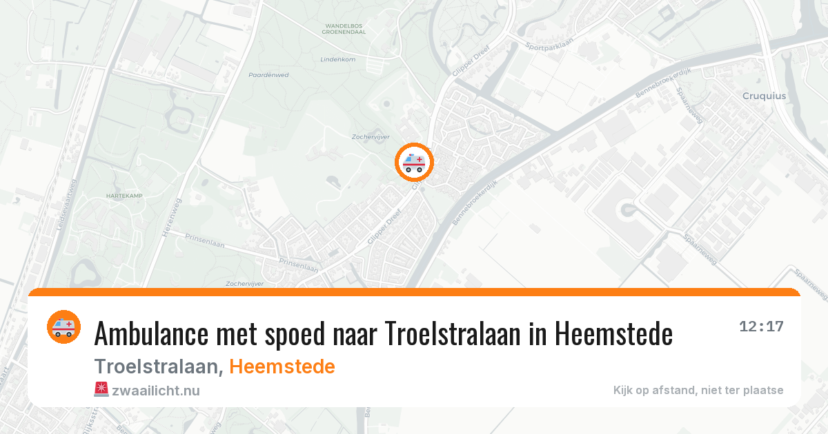 Ambulance met spoed naar Troelstralaan in Heemstede — 24 jul 2026
