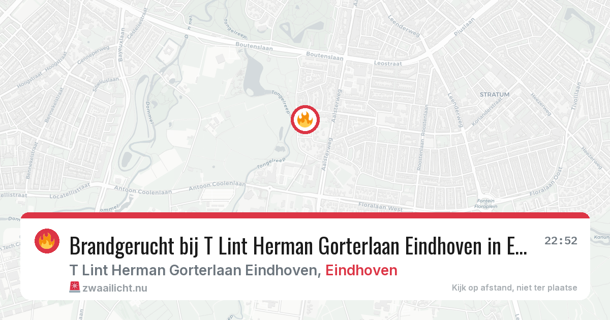 Brandgerucht bij T Lint Herman Gorterlaan Eindhoven in Eindhoven — 15 mei 2026