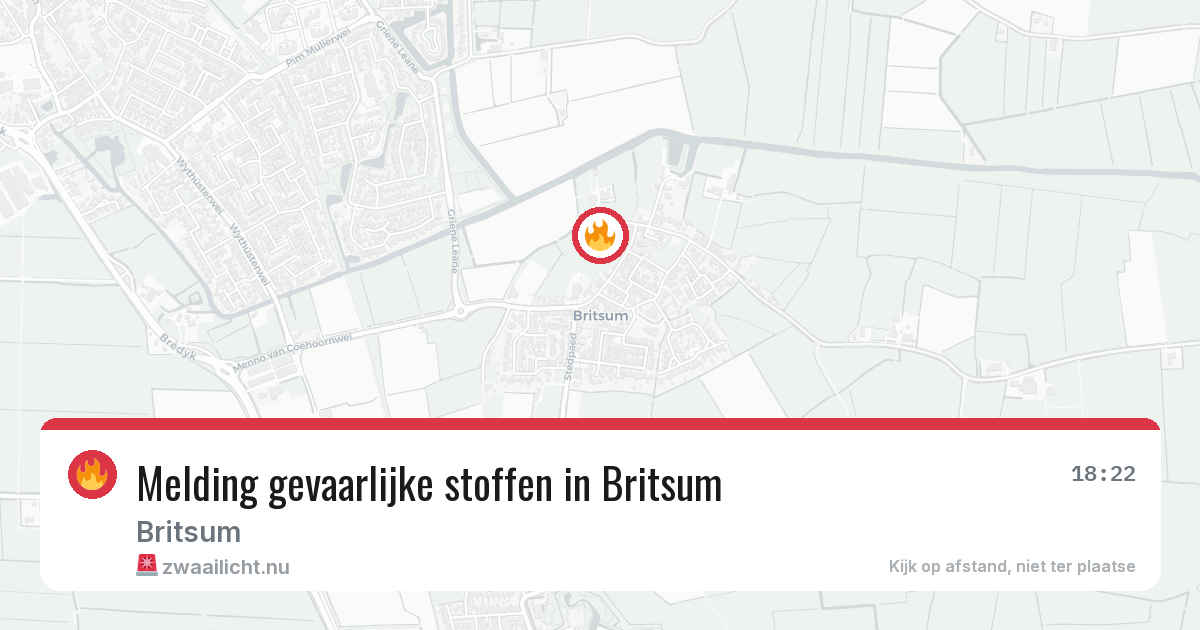 Melding gevaarlijke stoffen in Britsum — 6 apr 2026