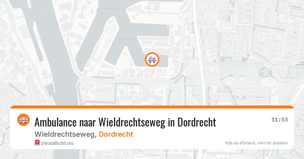 Ambulance naar Wieldrechtseweg in Dordrecht — 20 jul 2026