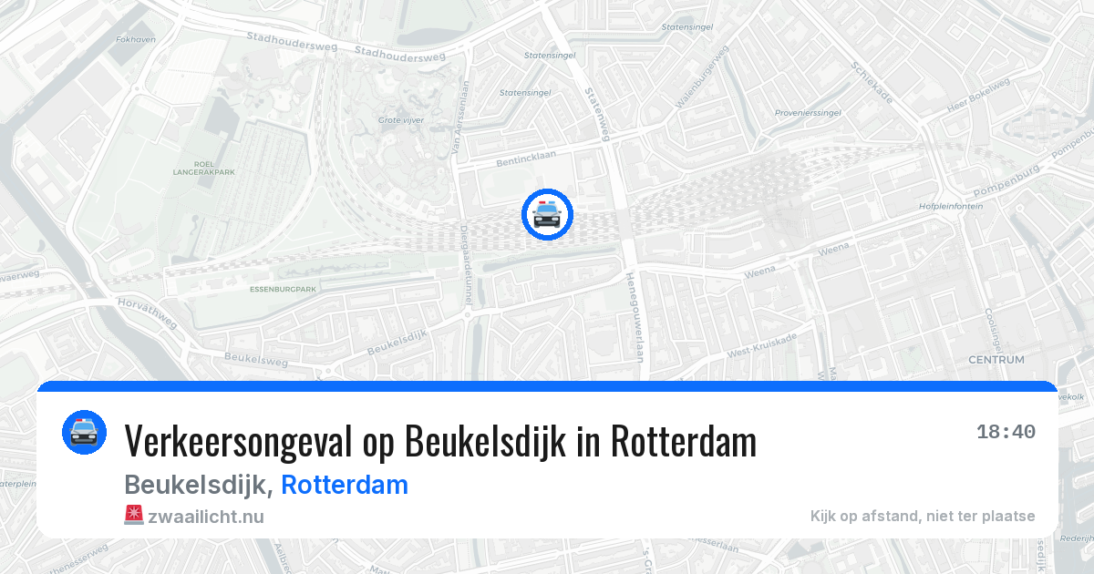 Verkeersongeval op Beukelsdijk in Rotterdam — 14 jul 2026