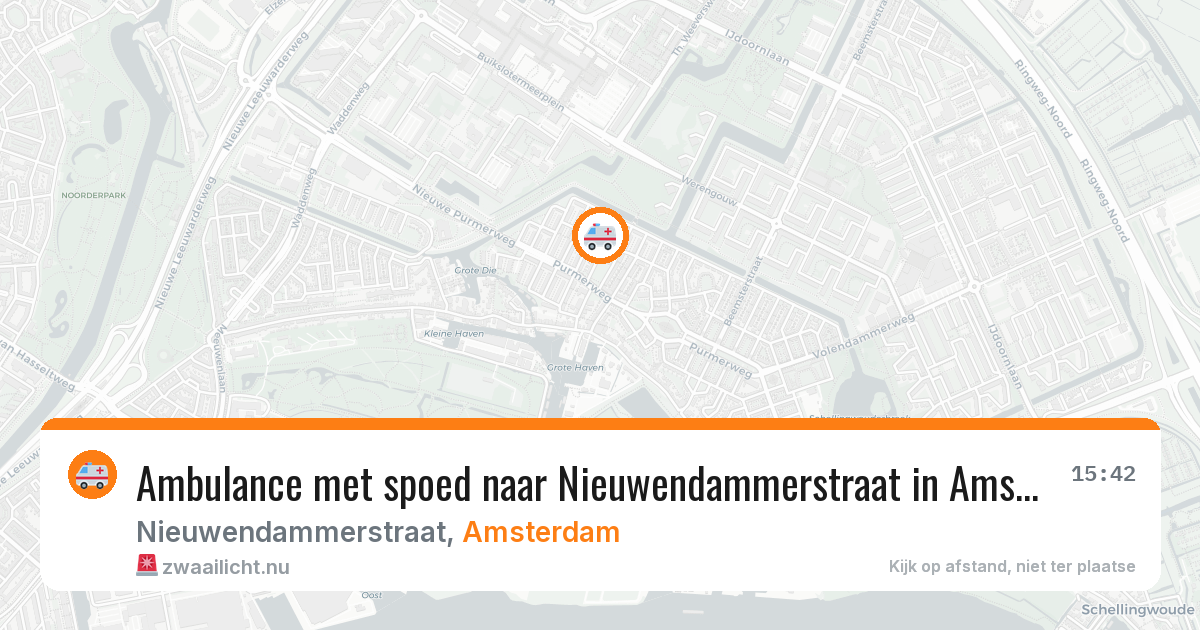 Ambulance met spoed naar Nieuwendammerstraat in Amsterdam — 21 mei 2026