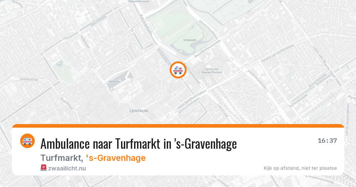 Ambulance naar Turfmarkt in 's-Gravenhage — 18 jul 2026