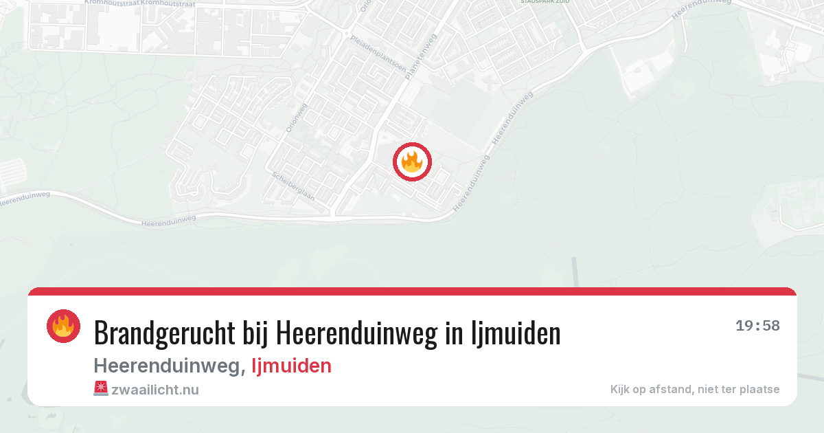 Brandgerucht bij Heerenduinweg in Ijmuiden — 25 jul 2026