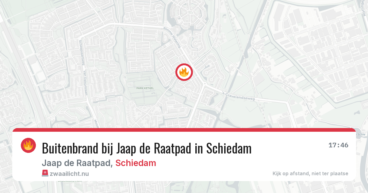 Buitenbrand bij Jaap de Raatpad in Schiedam — 15 jul 2026