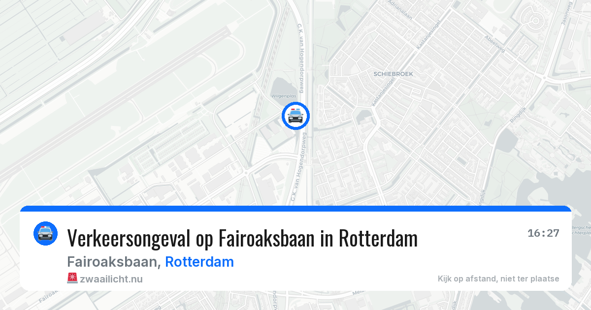 Verkeersongeval op Fairoaksbaan in Rotterdam — 25 jul 2026