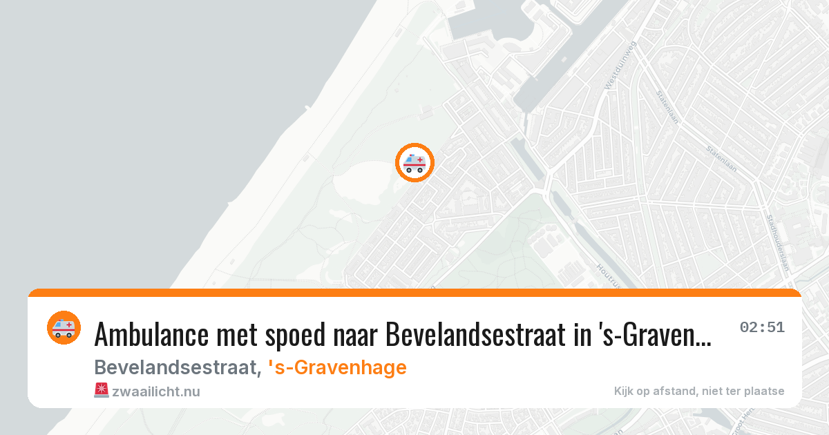 Ambulance met spoed naar Bevelandsestraat in 's-Gravenhage — 25 jul 2026