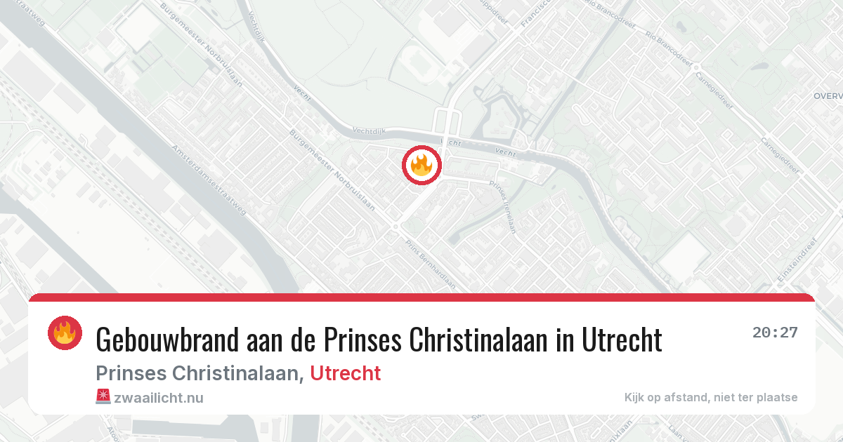 Gebouwbrand aan de Prinses Christinalaan in Utrecht — 22 mei 2026
