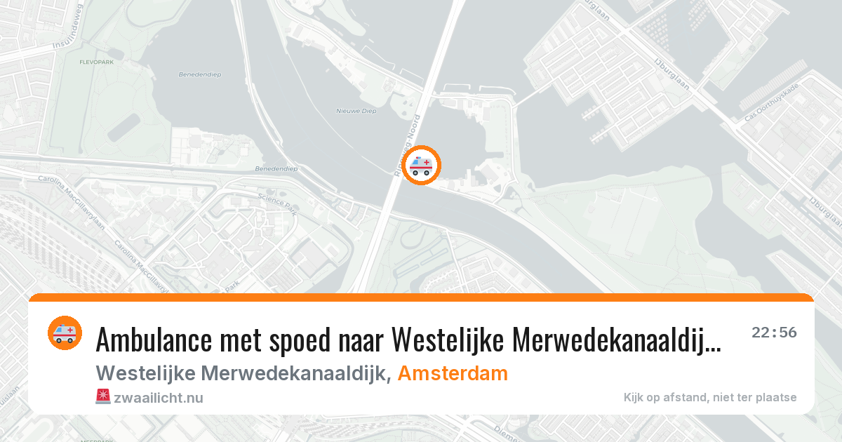 Ambulance met spoed naar Westelijke Merwedekanaaldijk in Amsterdam — 18 jul 2026
