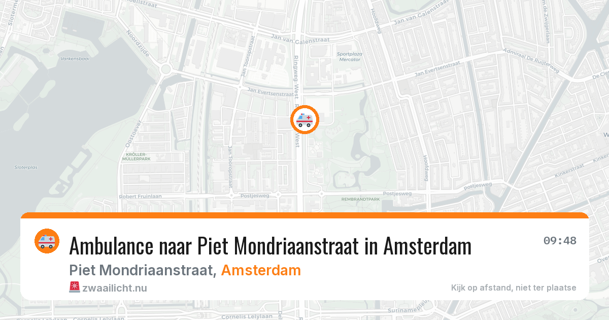 Ambulance naar Piet Mondriaanstraat in Amsterdam — 6 apr 2026