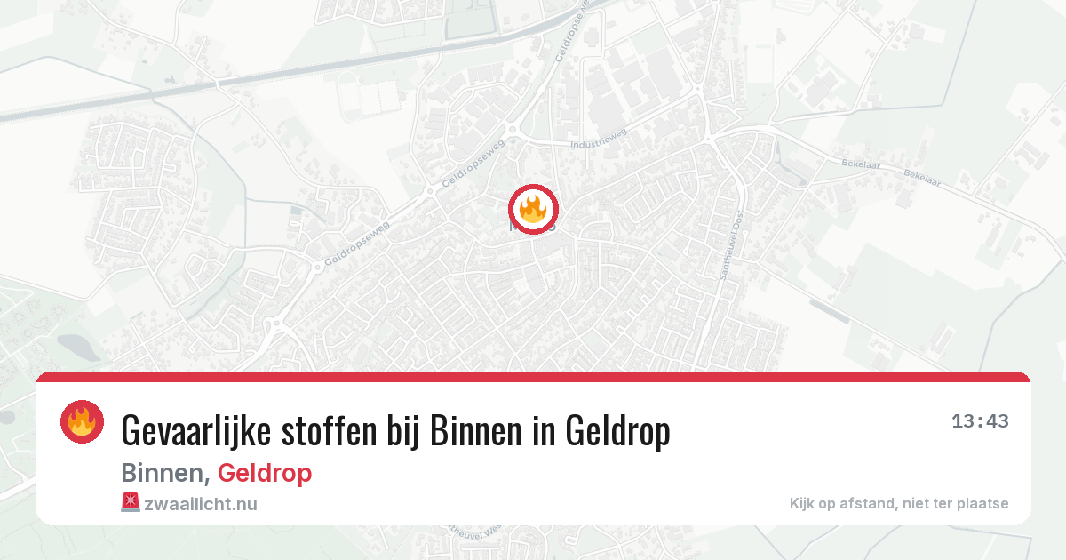 Gevaarlijke stoffen bij Binnen in Geldrop — 18 jul 2026