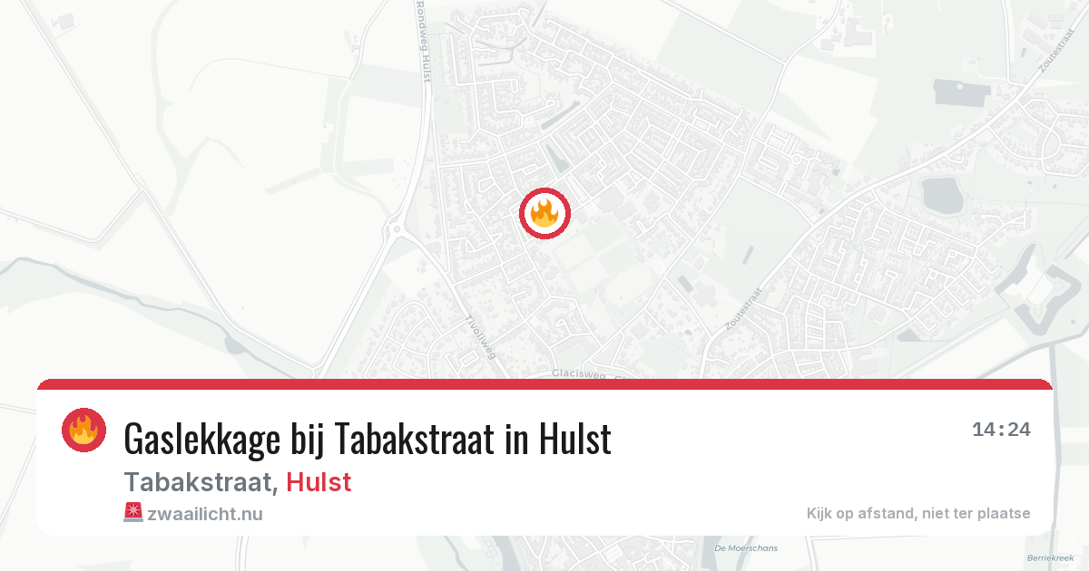 Gaslekkage bij Tabakstraat in Hulst — 3 jun 2026