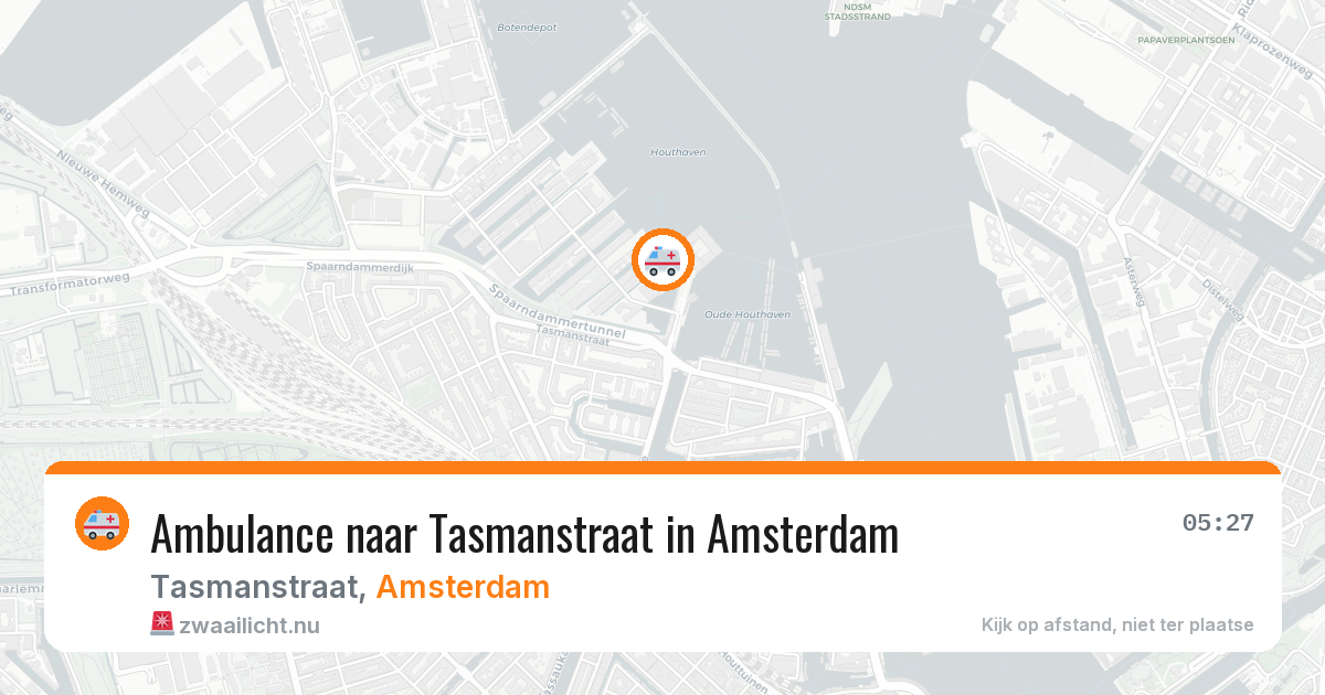 Ambulance naar Tasmanstraat in Amsterdam — 26 apr 2026