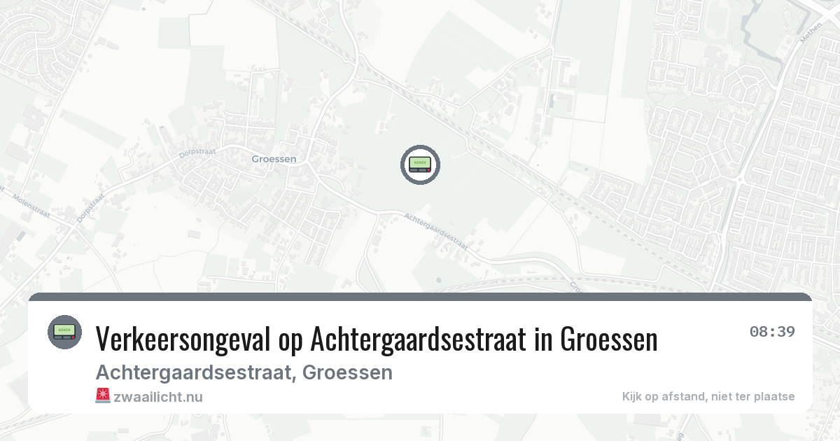 Verkeersongeval op Achtergaardsestraat in Groessen — 17 mrt 2026