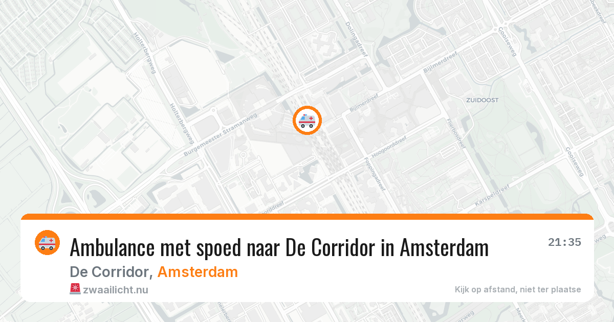Ambulance met spoed naar De Corridor in Amsterdam — 29 mrt 2026