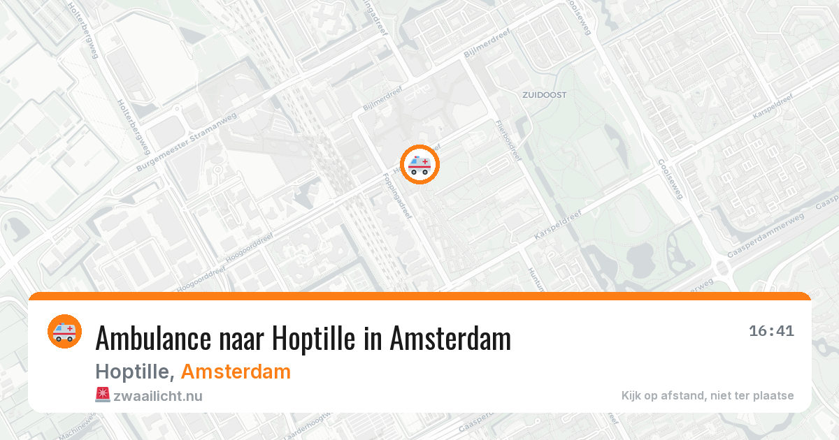 Ambulance naar Hoptille in Amsterdam — 10 mei 2026