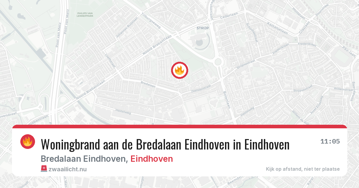 Woningbrand aan de Bredalaan Eindhoven in Eindhoven — 8 jul 2026