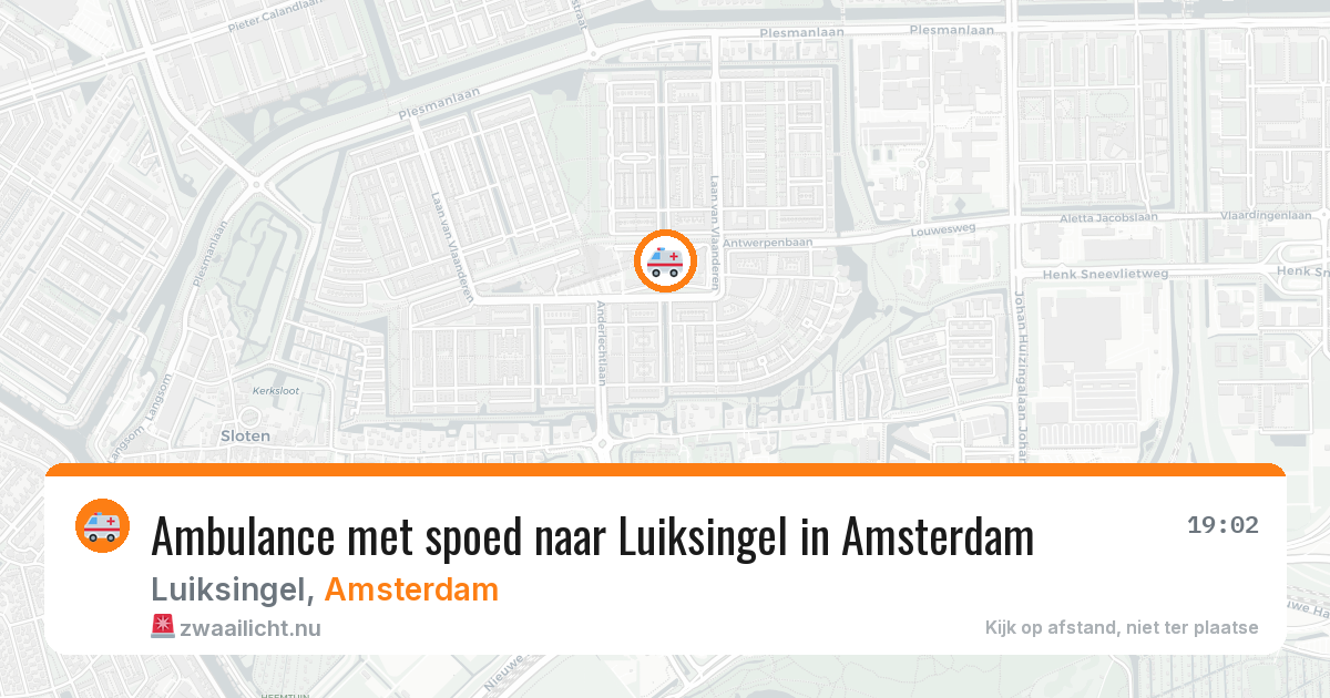Ambulance met spoed naar Luiksingel in Amsterdam — 19 jul 2026