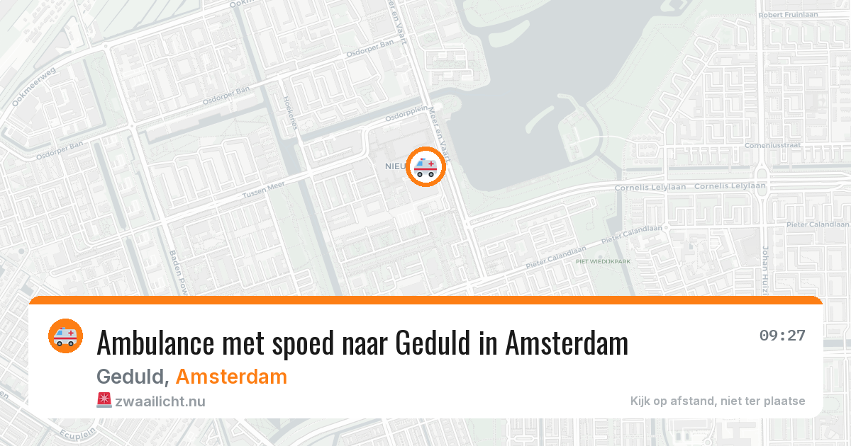 Ambulance met spoed naar Geduld in Amsterdam — 27 mei 2026