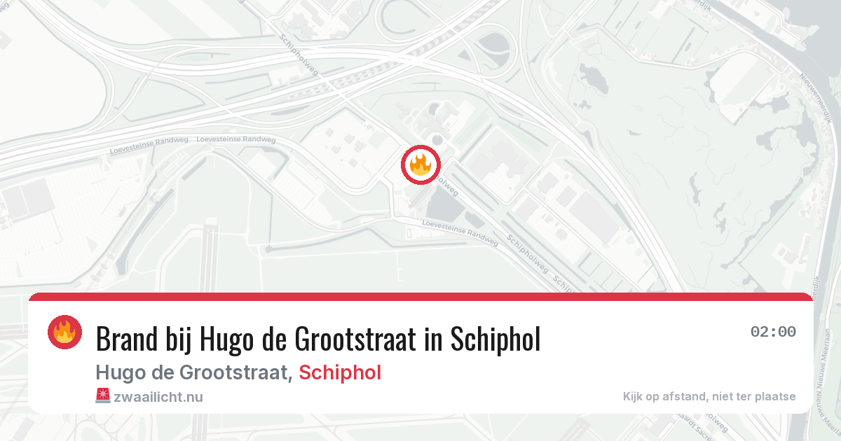 Brand bij Hugo de Grootstraat in Schiphol — 21 jul 2026