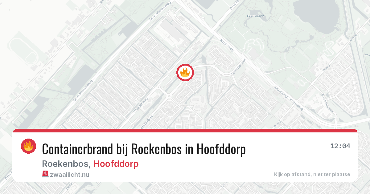 Containerbrand bij Roekenbos in Hoofddorp — 17 jul 2026
