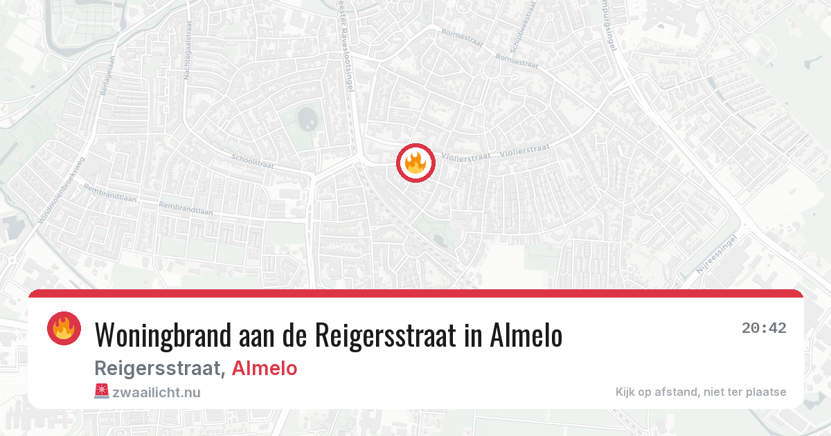 Woningbrand aan de Reigersstraat in Almelo — 28 mrt 2026