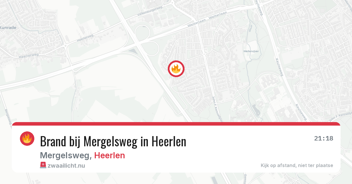 Brand bij Mergelsweg in Heerlen — 20 jul 2026