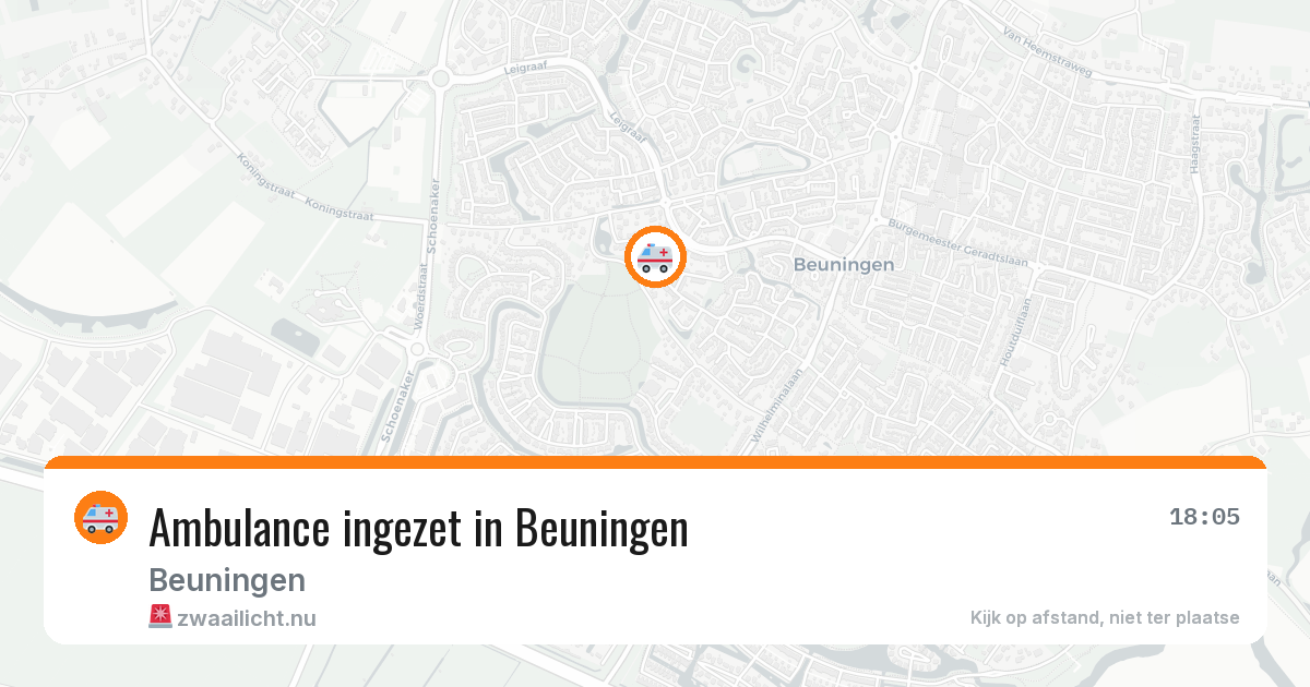 Ambulance ingezet in Beuningen — 4 jul 2026 | 🚨 Zwaailicht.nu