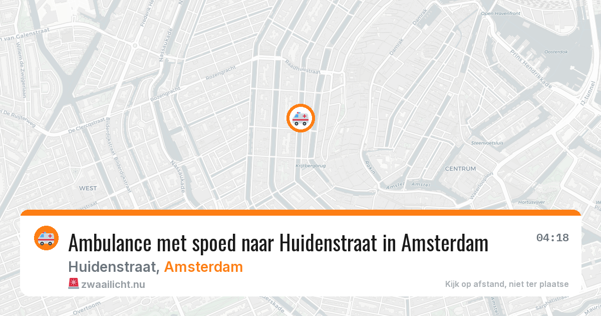 Ambulance met spoed naar Huidenstraat in Amsterdam — 26 jul 2026