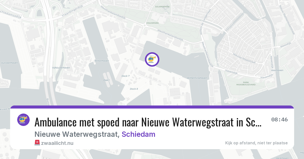 Ambulance met spoed naar Nieuwe Waterwegstraat in Schiedam — 17 jul 2026