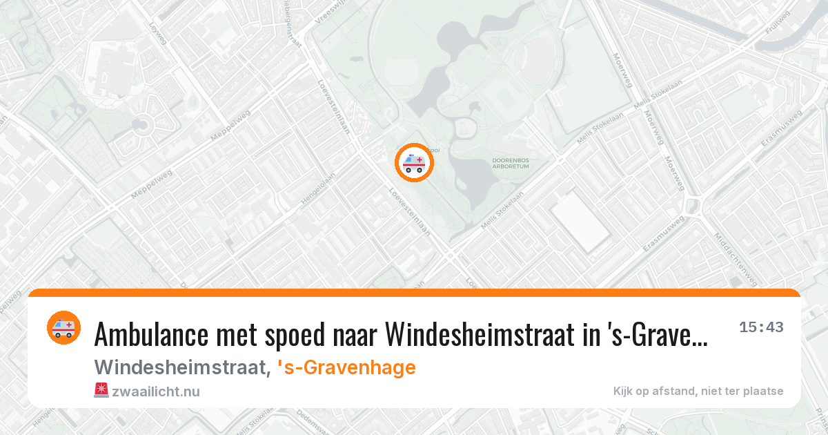 Ambulance met spoed naar Windesheimstraat in 's-Gravenhage — 17 mei 2026