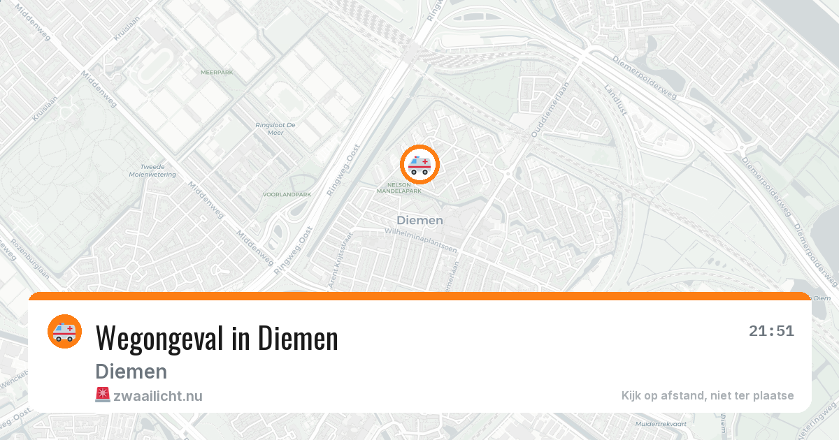 Wegongeval in Diemen — 5 mei 2026