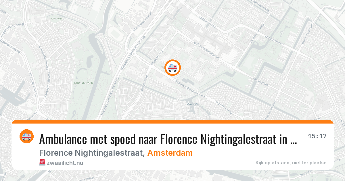 Ambulance met spoed naar Florence Nightingalestraat in Amsterdam — 21 mrt 2026