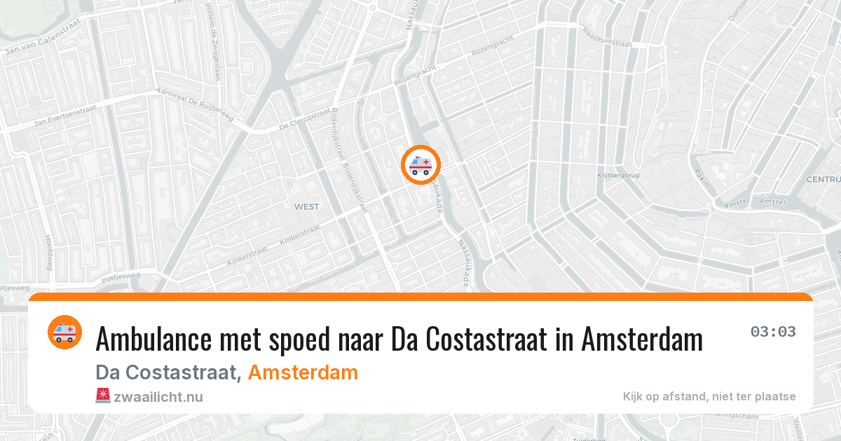 Ambulance met spoed naar Da Costastraat in Amsterdam — 19 mrt 2026