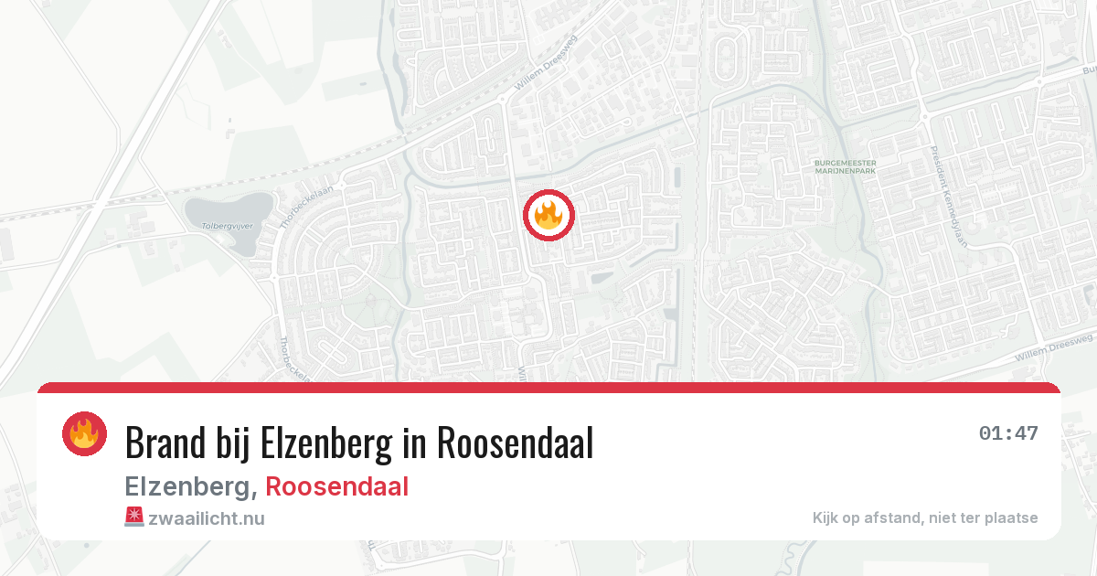 Brand bij Elzenberg in Roosendaal — 1 apr 2026