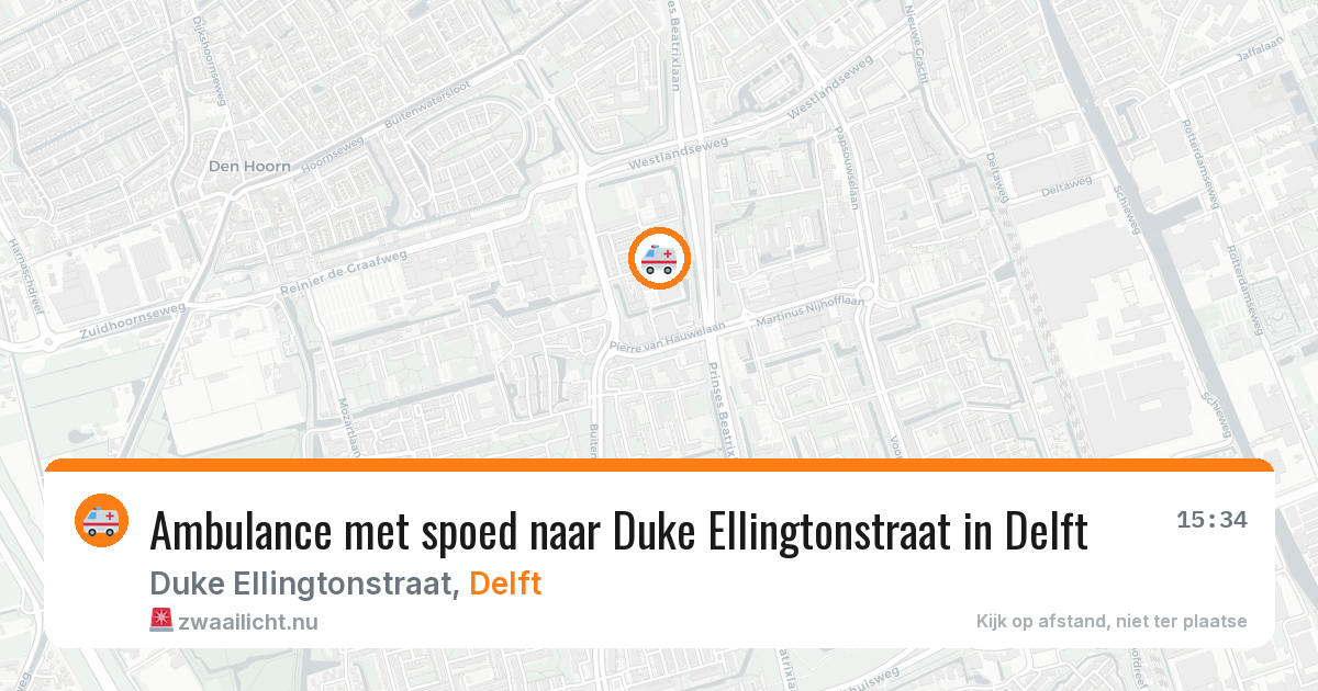Ambulance met spoed naar Duke Ellingtonstraat in Delft — 10 jul 2026