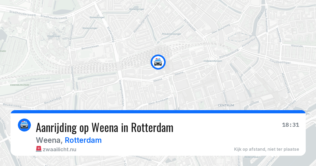 Aanrijding op Weena in Rotterdam — 20 mrt 2026