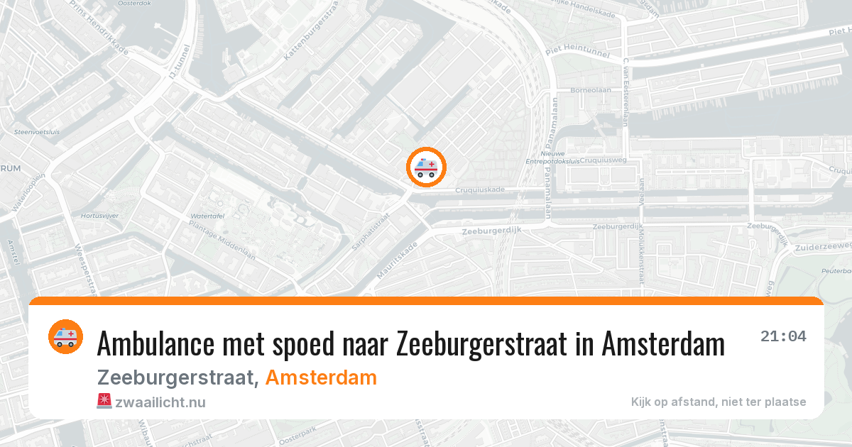 Ambulance met spoed naar Zeeburgerstraat in Amsterdam — 14 mrt 2026