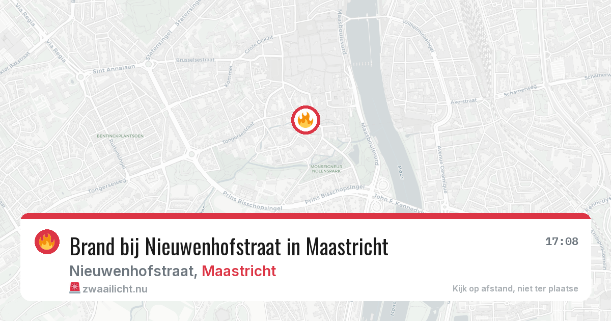 Brand bij Nieuwenhofstraat in Maastricht — 25 mei 2026