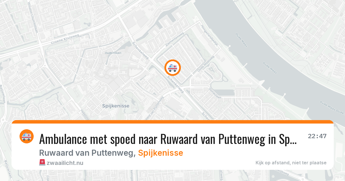 Ambulance met spoed naar Ruwaard van Puttenweg in Spijkenisse — 24 apr 2026