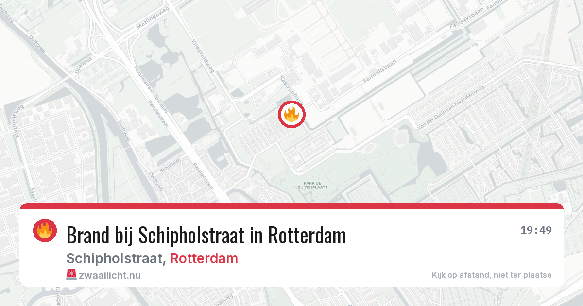 Brand bij Schipholstraat in Rotterdam — 17 mei 2026
