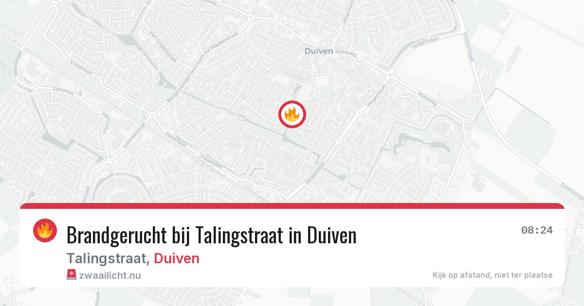 Brandgerucht bij Talingstraat in Duiven — 13 jul 2026