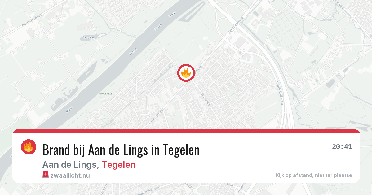 Brand bij Aan de Lings in Tegelen — 15 apr 2026