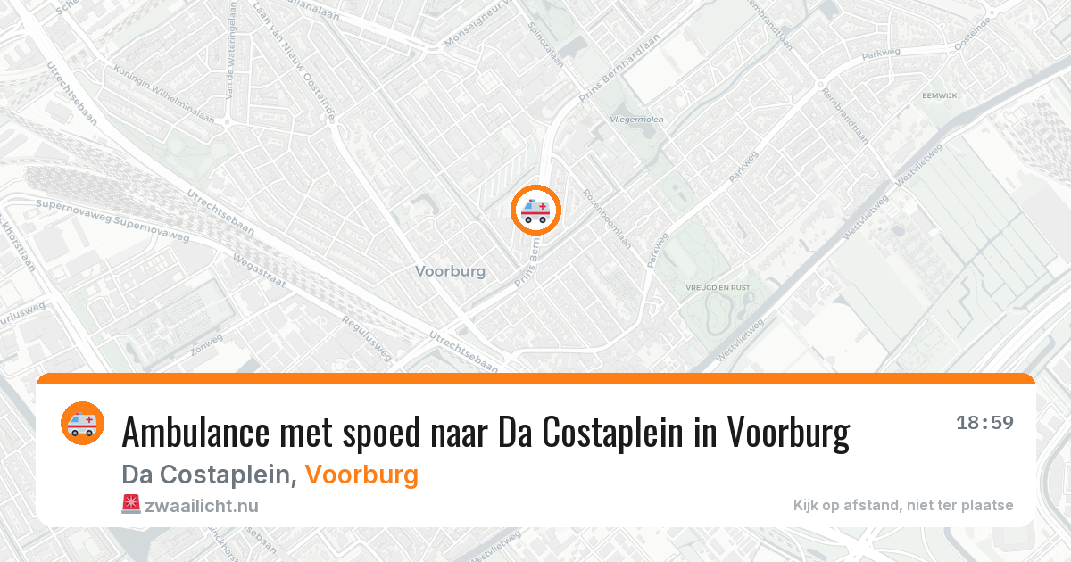 Ambulance met spoed naar Da Costaplein in Voorburg — 27 apr 2026