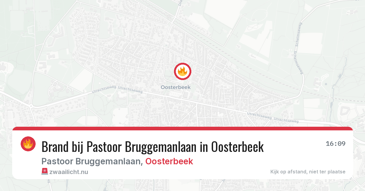 Brand bij Pastoor Bruggemanlaan in Oosterbeek — 18 mrt 2026