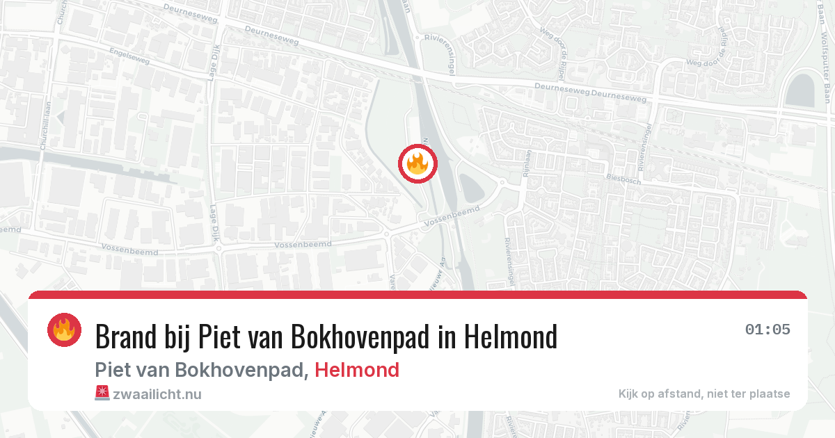 Brand bij Piet van Bokhovenpad in Helmond — 14 jul 2026