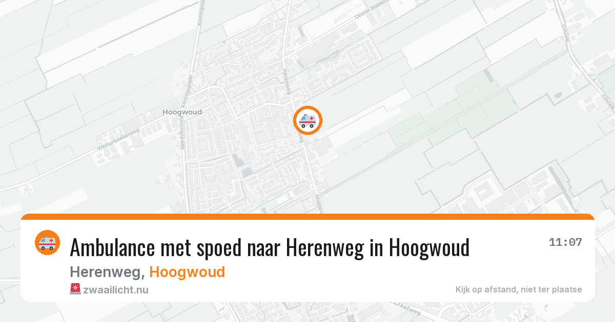 Ambulance met spoed naar Herenweg in Hoogwoud — 18 jun 2026