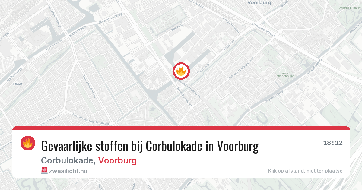 Gevaarlijke stoffen bij Corbulokade in Voorburg — 12 jul 2026