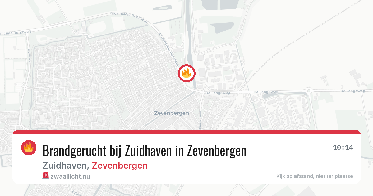Brandgerucht bij Zuidhaven in Zevenbergen — 13 jul 2026
